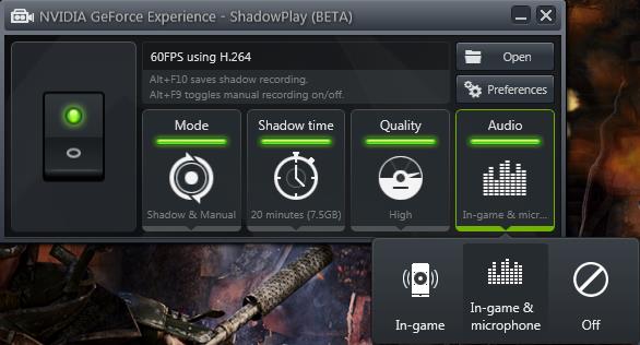 nvidia shadowplay audio quality