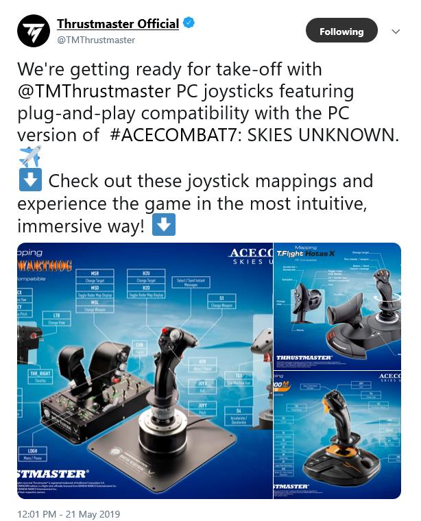 Thrustmaster announces plug & play compatibility with Ace Combat 7: Skies  Unknown - Gaming Nexus