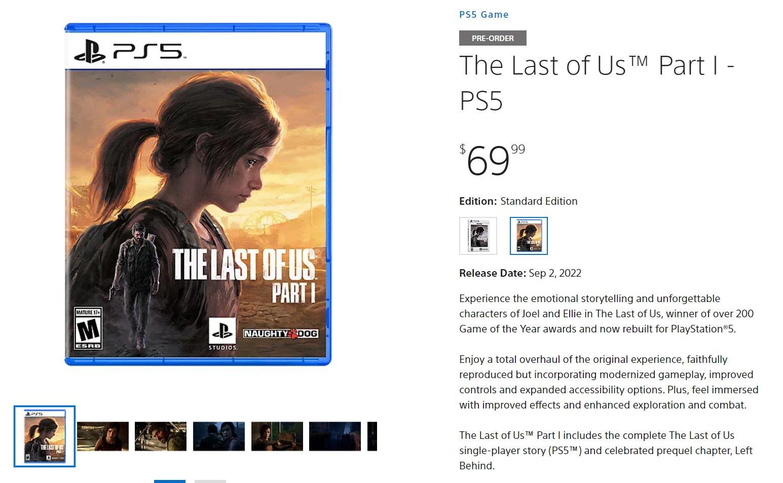 The Last Of Us : Part 1  PS5 Game (PlayStation 5) 
